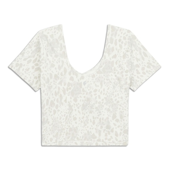 Lululemon Align™ T-Shirt - Leopard Print White Grey Size 10 EUC - Picture 3 of 5
